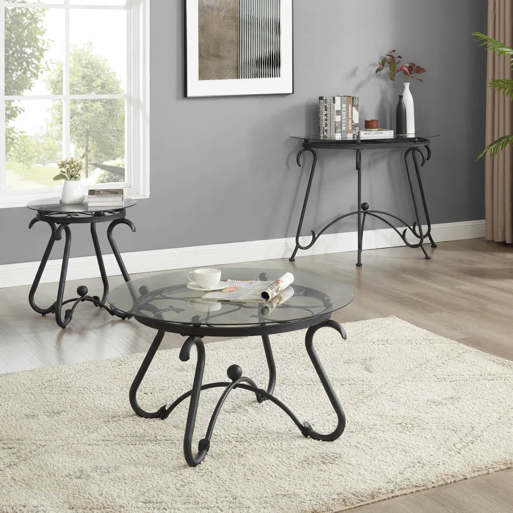 Tempered Glass Surface Console Coffee Table