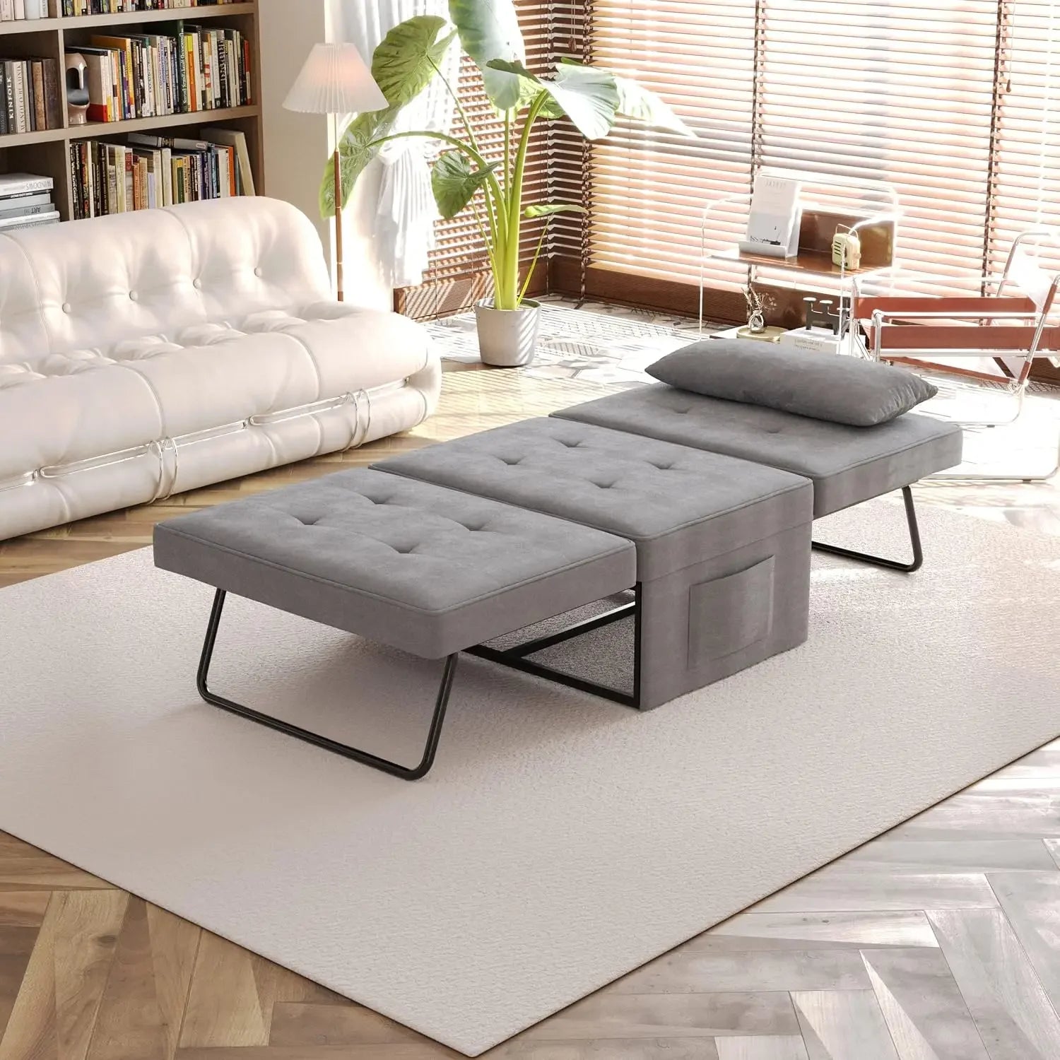4-in-1 Convertible Folding Ottoman Sofa Bed
