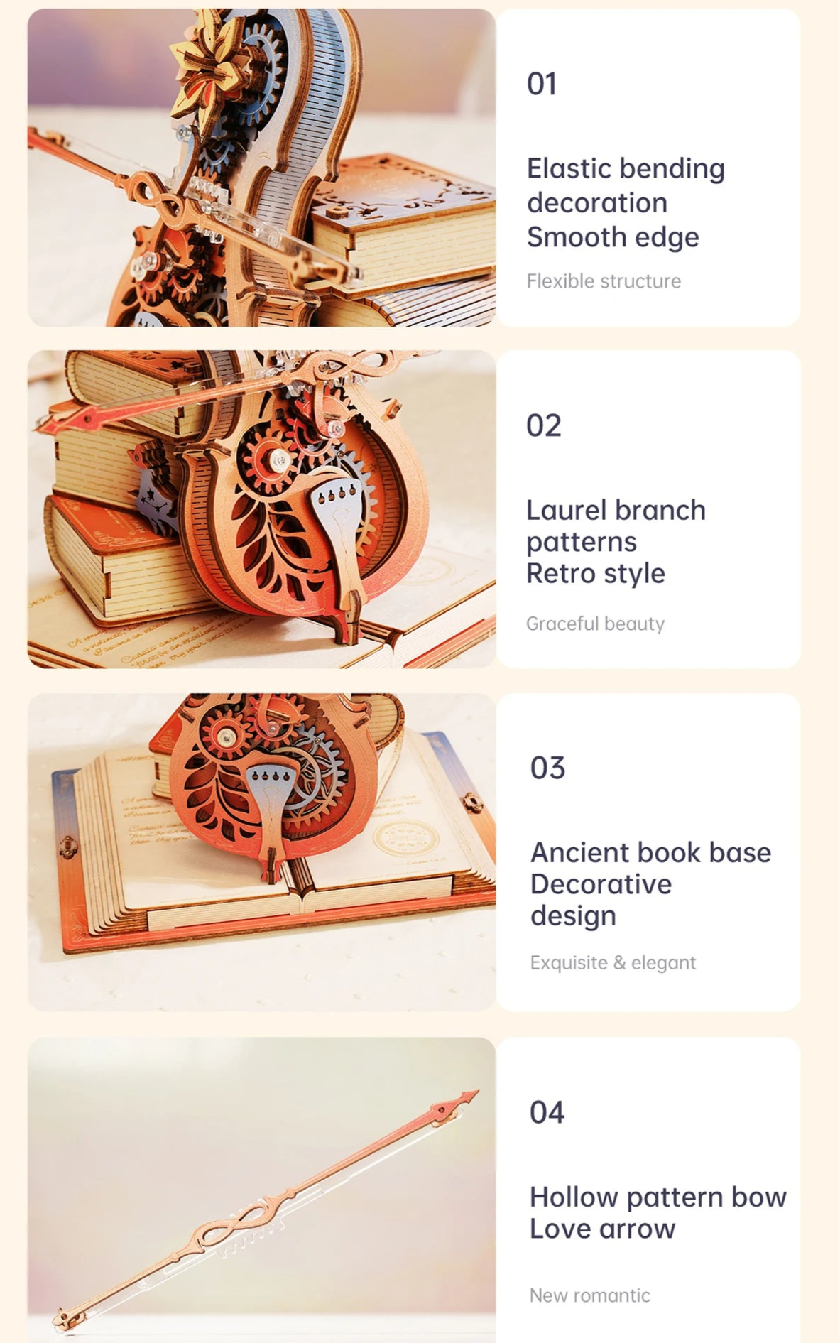 Creative 3D Wooden Puzzle Cello Mechanical Music Box