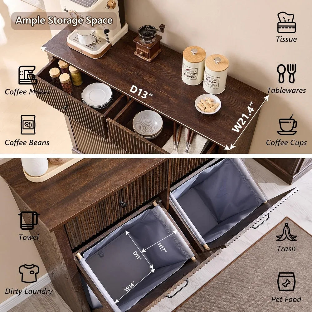 Single/Double Modern Tilt-Out Trash Cabinet Hidden Garbage