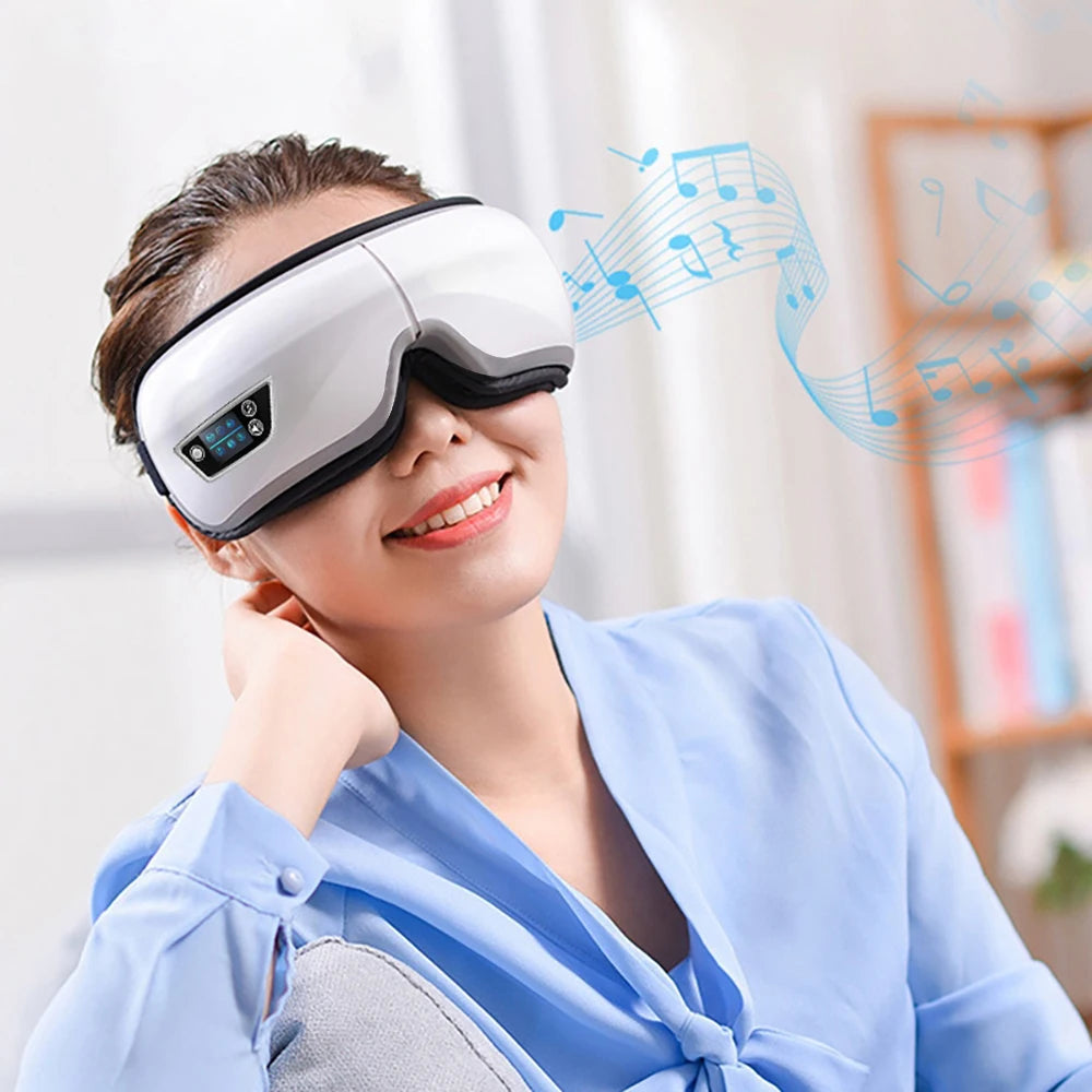 6D Smart Eye Hot Compress Massager with Bluetooth Music
