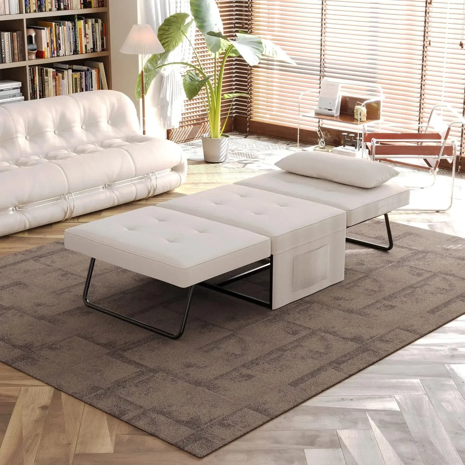 4-in-1 Convertible Folding Ottoman Sofa Bed