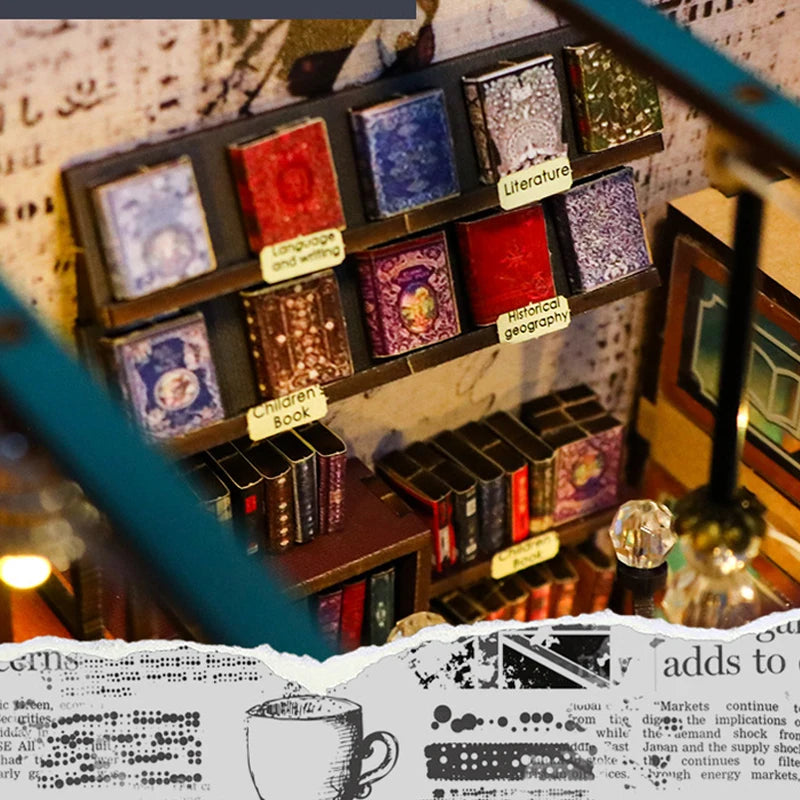 DIY Wooden Miniature Dollhouse Book Nook Kit