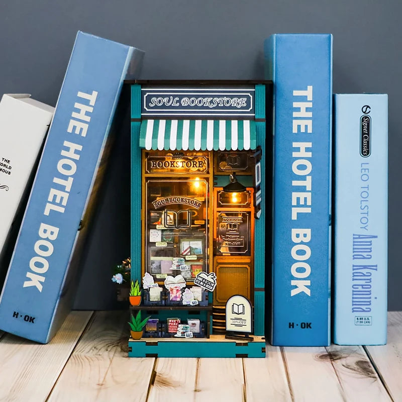 DIY Wooden Miniature Dollhouse Book Nook Kit