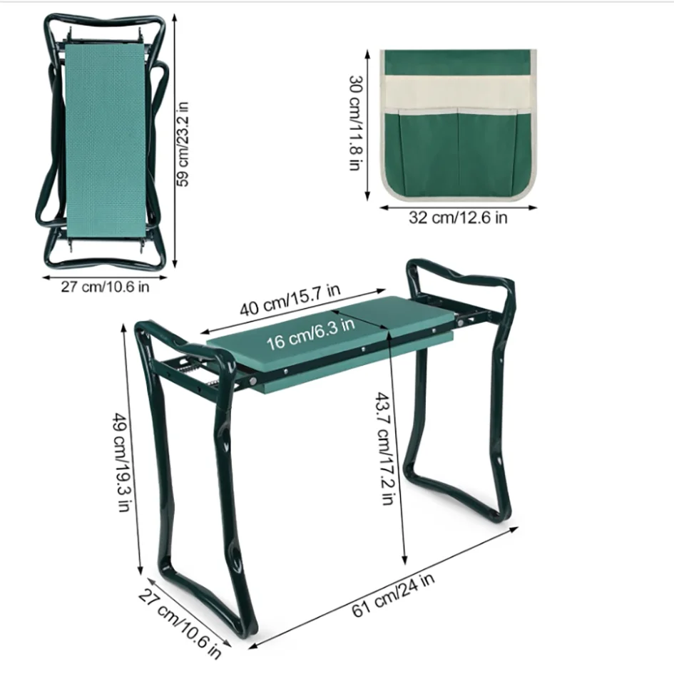 Lightweight Gardener Kneeler Bench Folding Seat