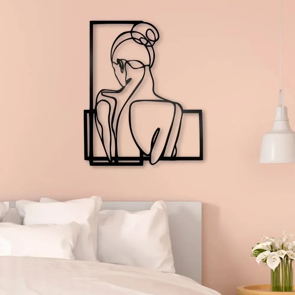 Face Body Line Silhouette Abstract Wall Art