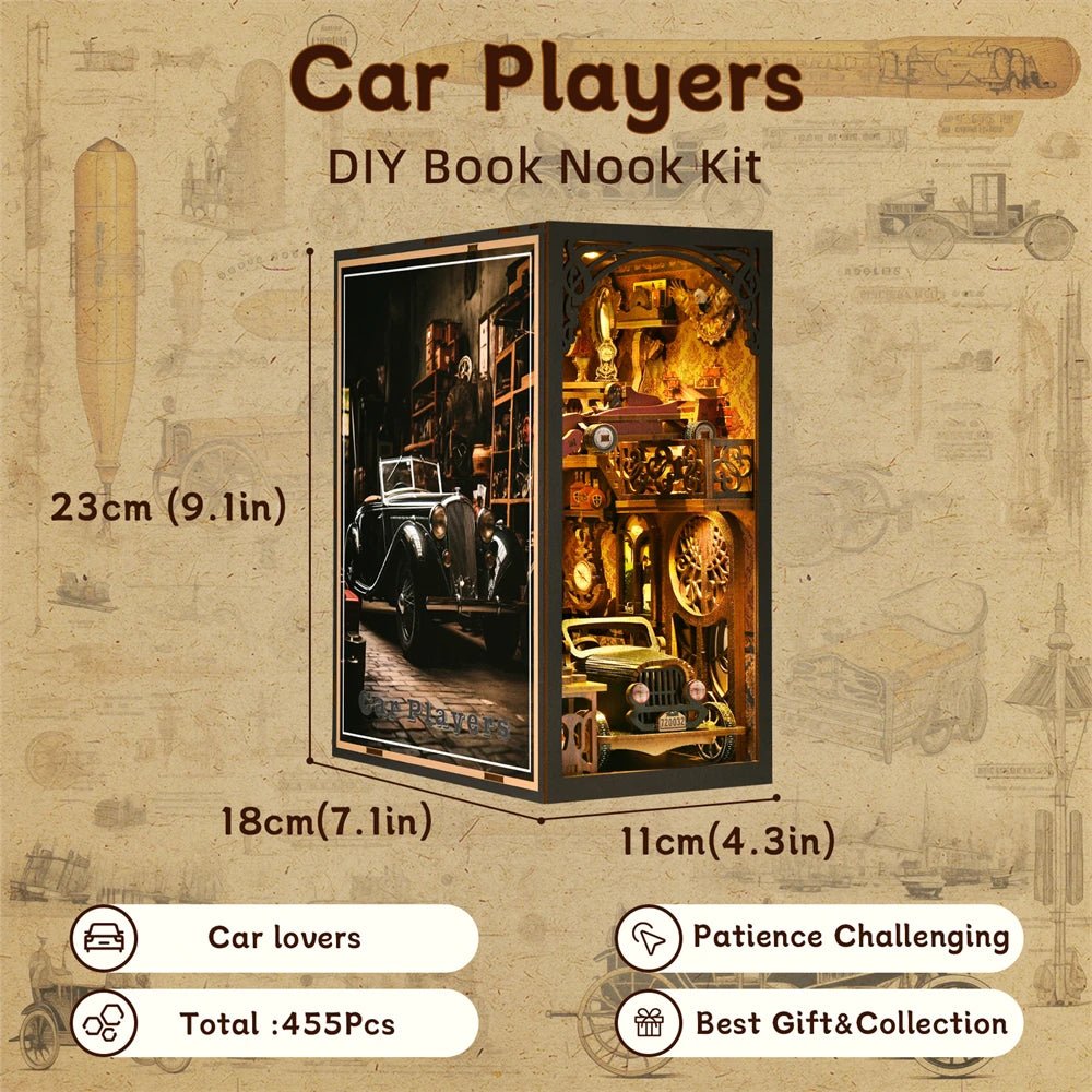 DIY Miniature 3D Wooden Puzzle Assembly Book Nook Kit