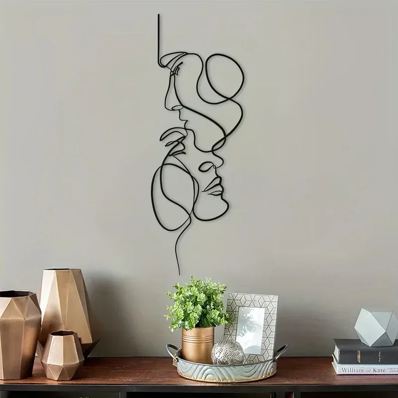 Face Body Line Silhouette Abstract Wall Art