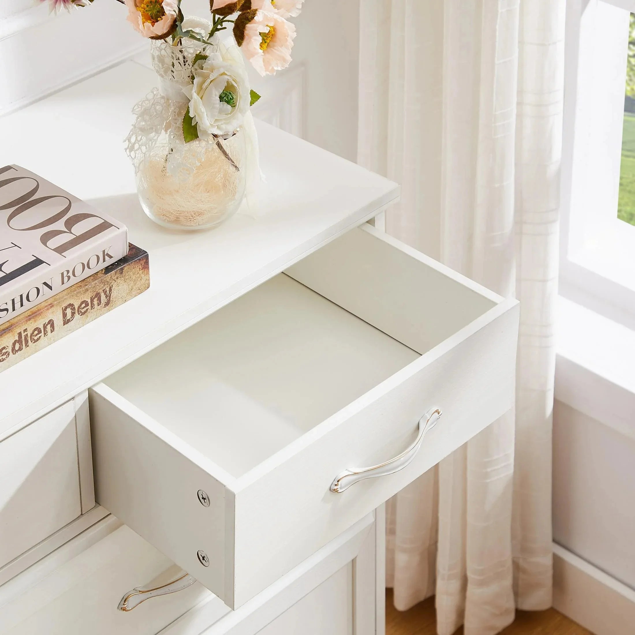 9 Chest of Drawers White Wooden Bedroom Dresser