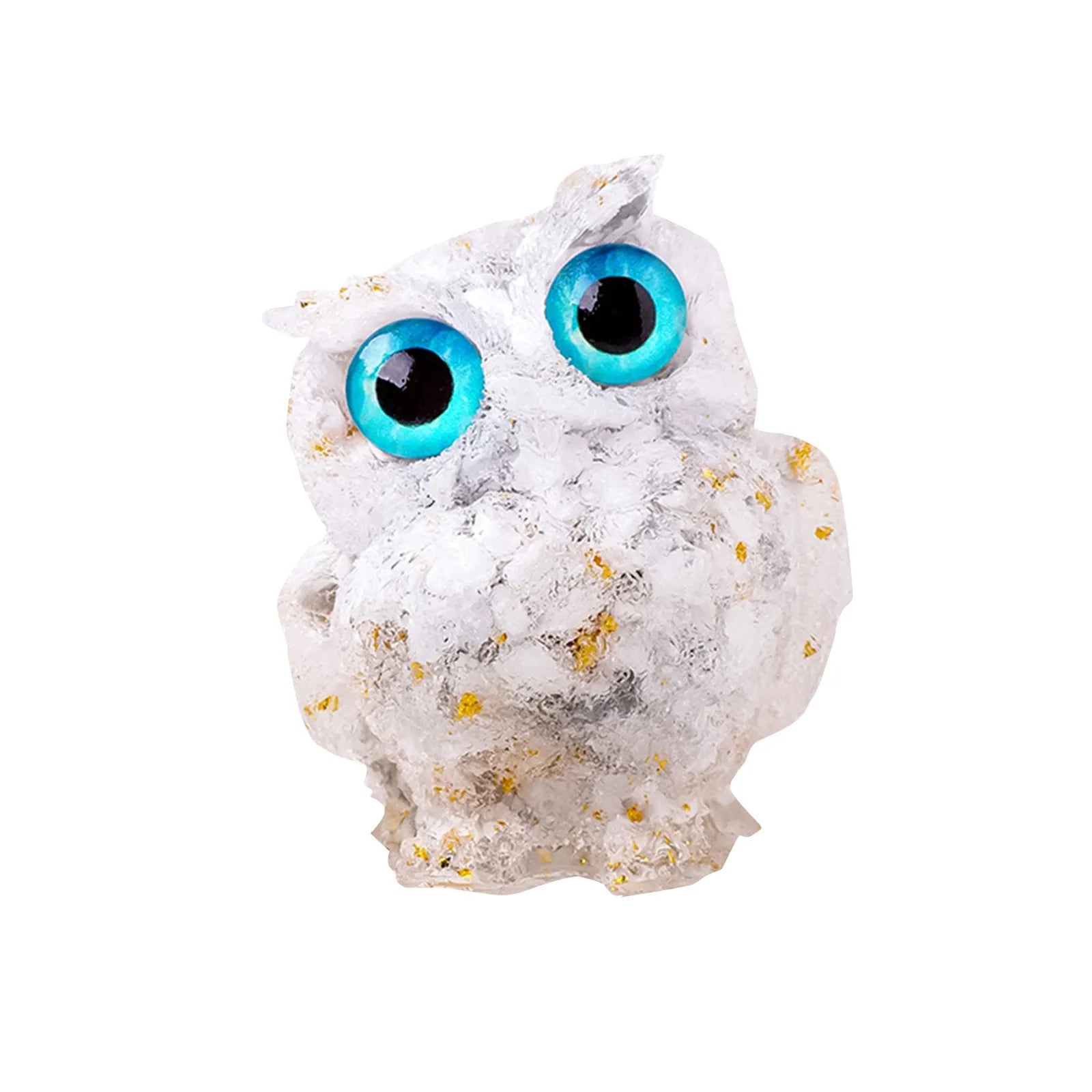 1PC Natural Owl Amethyst Rose Quartz Cute Animal Image Macadam Drip Glue Resin Owl Household Supplies Desktop Ornament