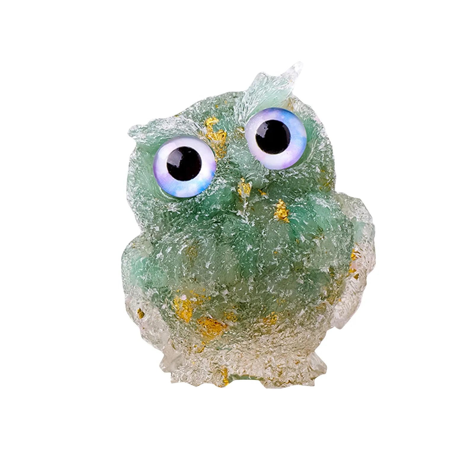 1PC Natural Owl Amethyst Rose Quartz Cute Animal Image Macadam Drip Glue Resin Owl Household Supplies Desktop Ornament