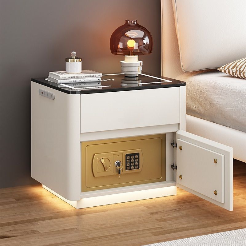 Multi-Functional Smart Safe Bedside Table with LED Night Stand