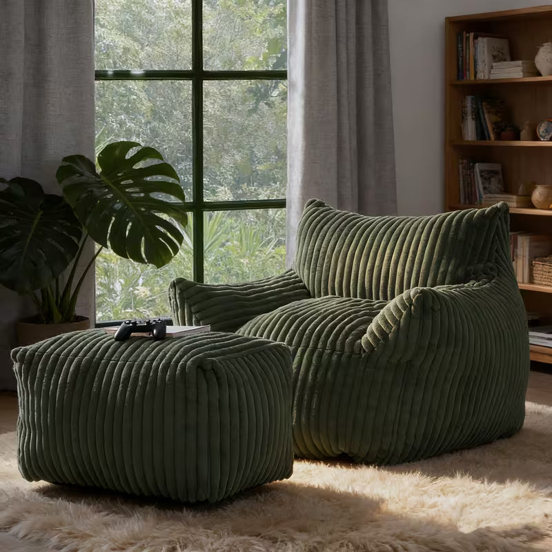 6" Oversize Plush Bean Bag Lazy Sofa Chair Lounge 