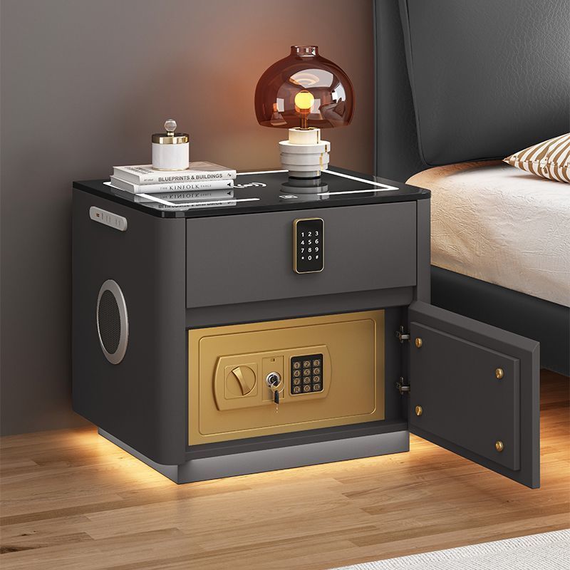 Multi-Functional Smart Safe Bedside Table with LED Night Stand