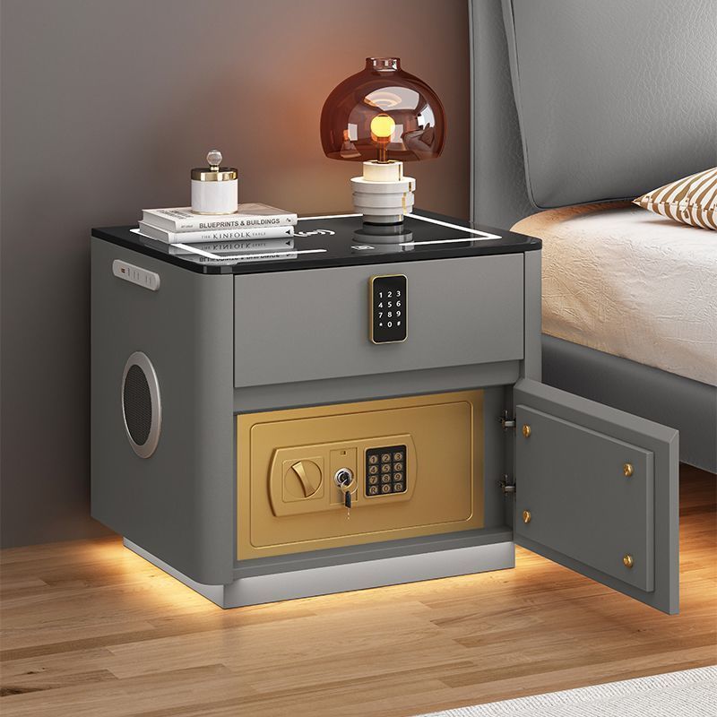 Multi-Functional Smart Safe Bedside Table with LED Night Stand