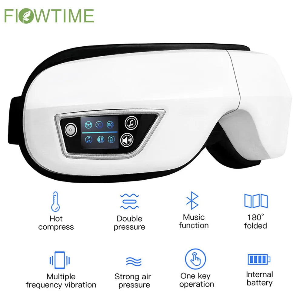 6D Smart Eye Hot Compress Massager with Bluetooth Music
