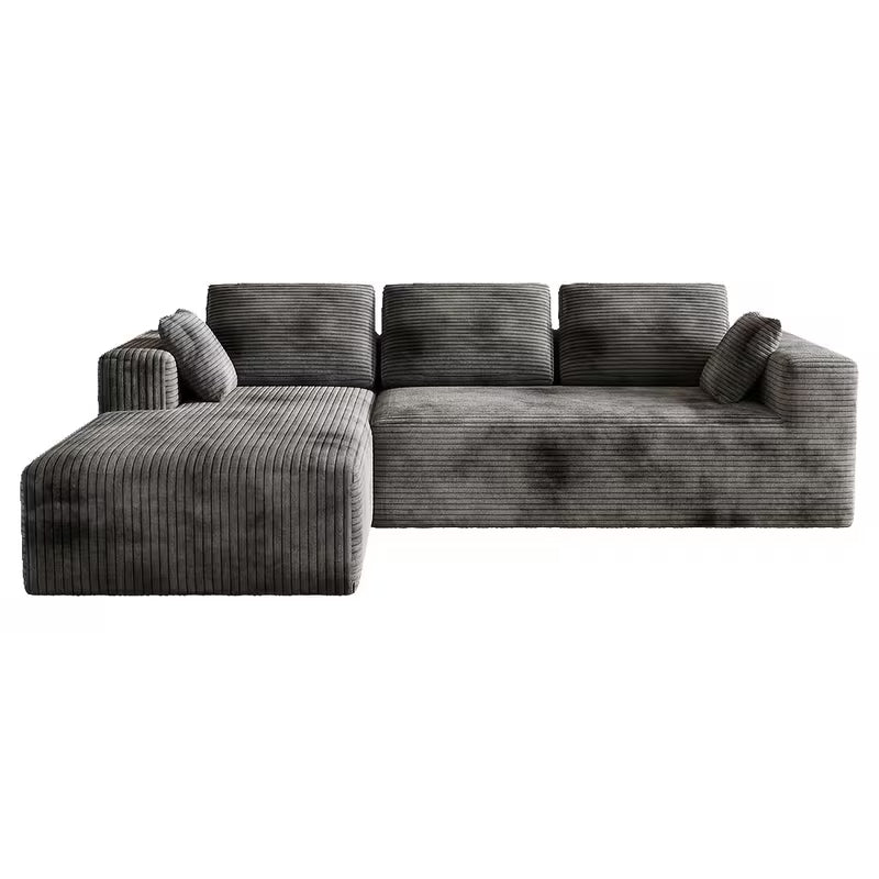 L-Shaped Sectional Sofa Couch with Right-Sided Chaise