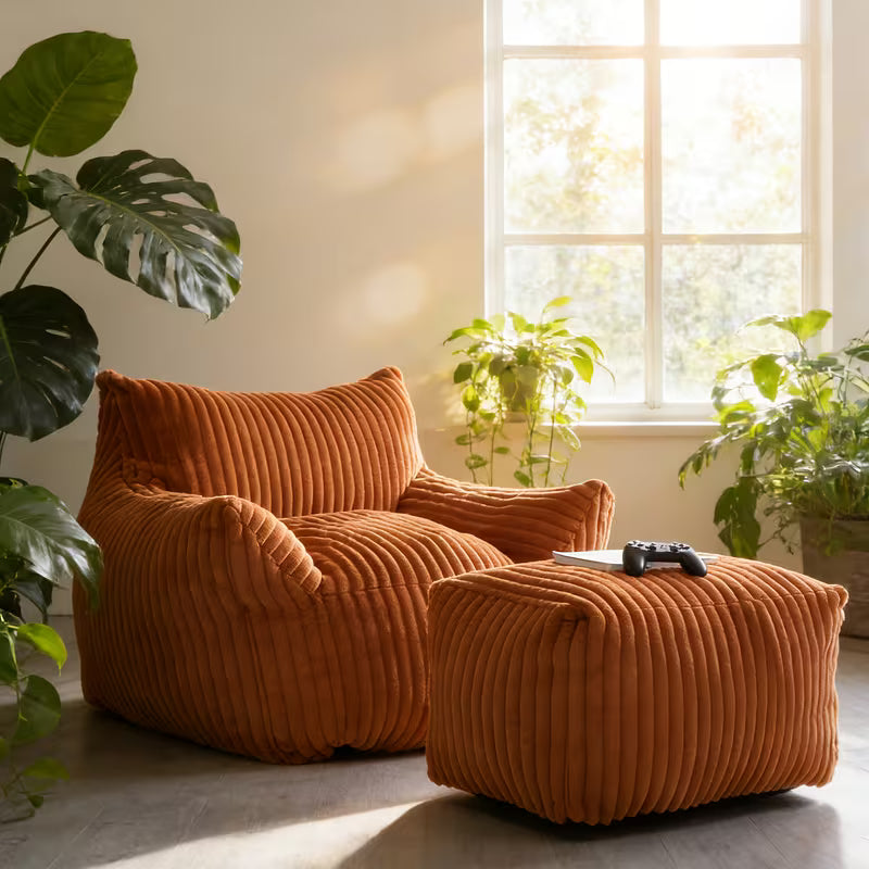 6" Oversize Plush Bean Bag Lazy Sofa Chair Lounge 