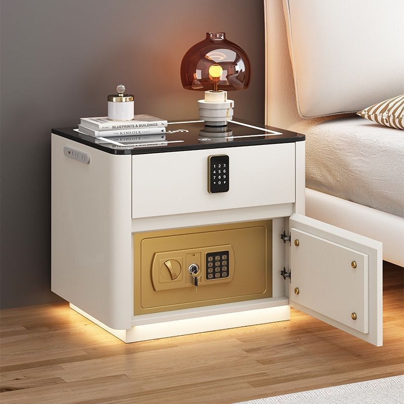 Multi-Functional Smart Safe Bedside Table with LED Night Stand