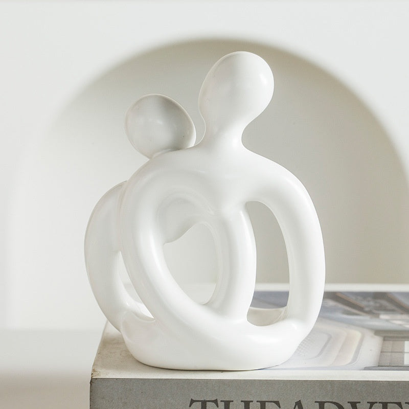 Romantic Hugging Couple Ceramic Candle Holder