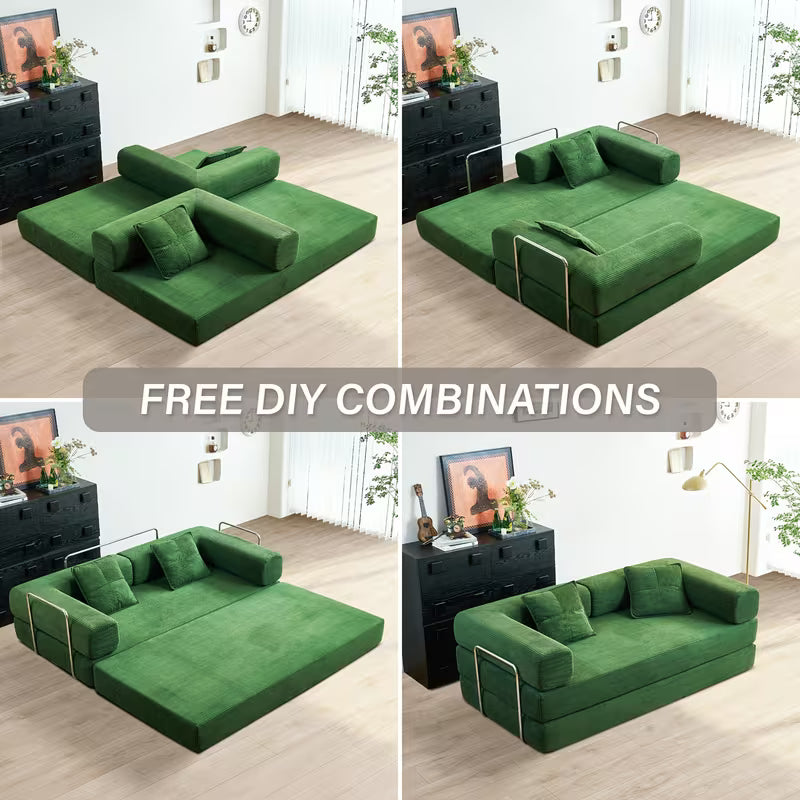 Folding Modular Convertible Sectional DIY Sofa Bed 