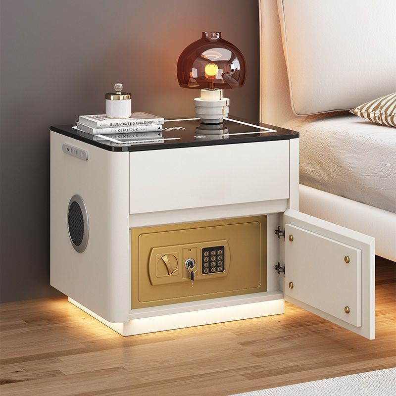 Multi-Functional Smart Safe Bedside Table with LED Night Stand