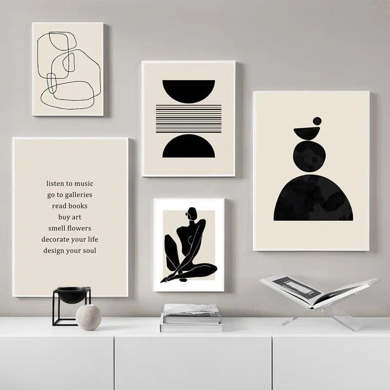 Minimal Boho Wall Abstract Art Prints Posters