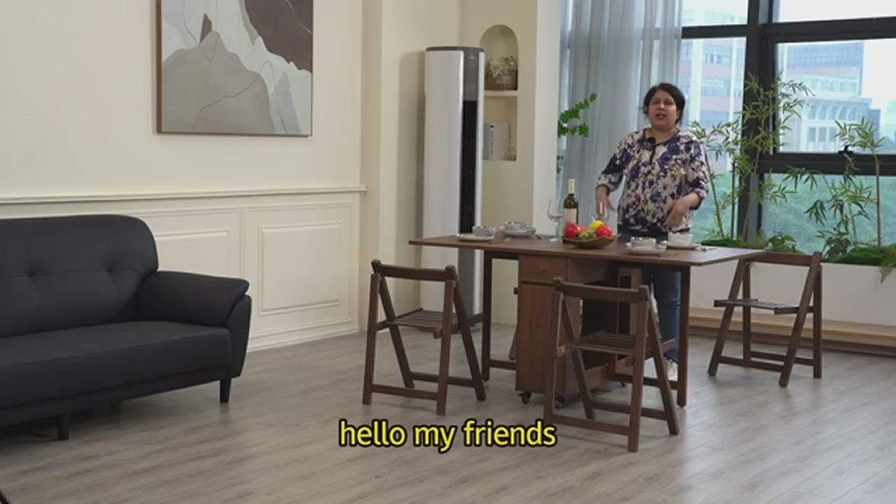 Extendable Folding Dining Space Saving Moveable Table
