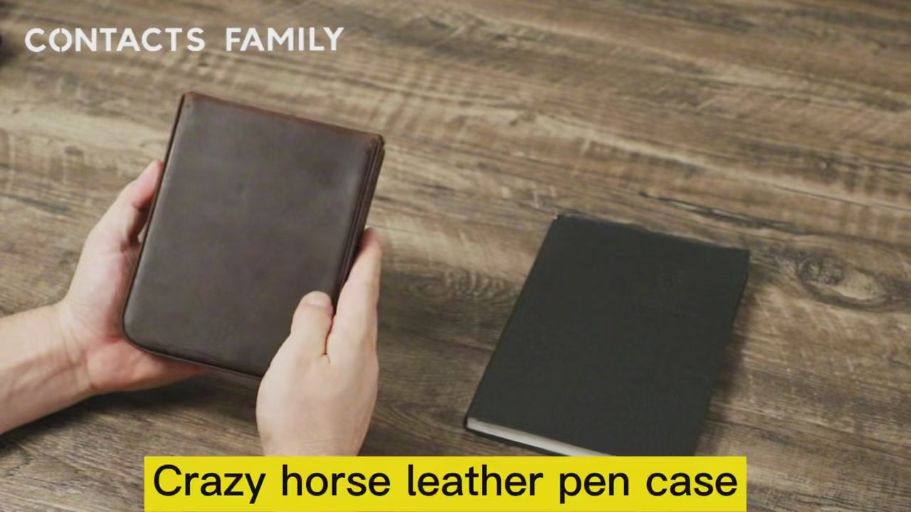 Handmade Leather Fountain Pen Case Organizer Holder