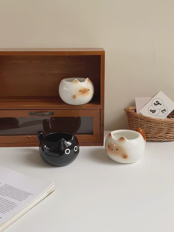 Cute Siamese Cat Ceramic Coffee Cups Breakfast Mug