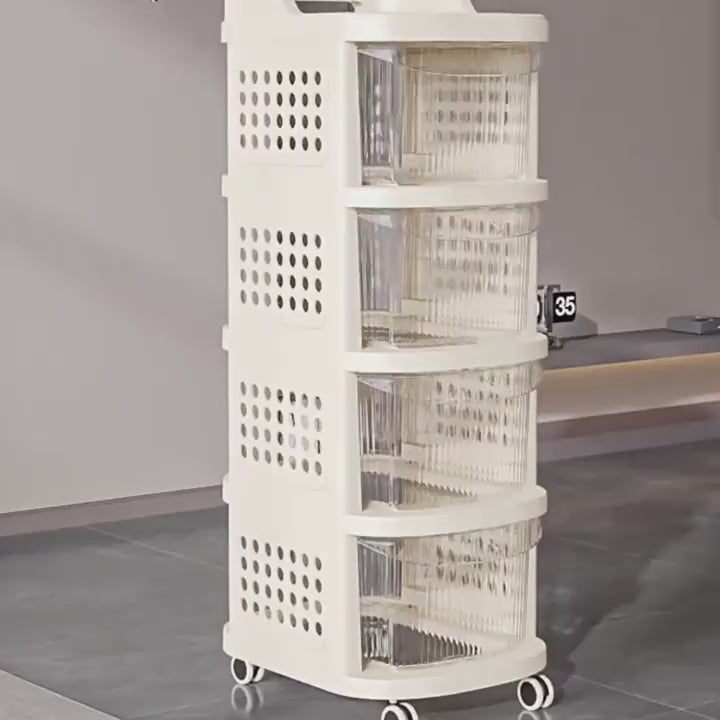 Multi-Tier Rolling Storage Organizer Cart with Drawers
