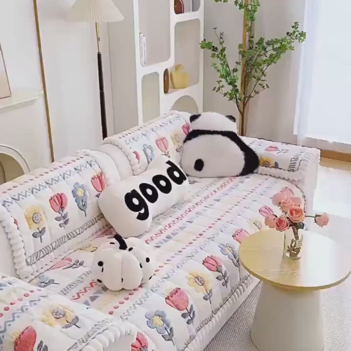 CloudSoft Plush Fabric Non-Slip Sofa Cover