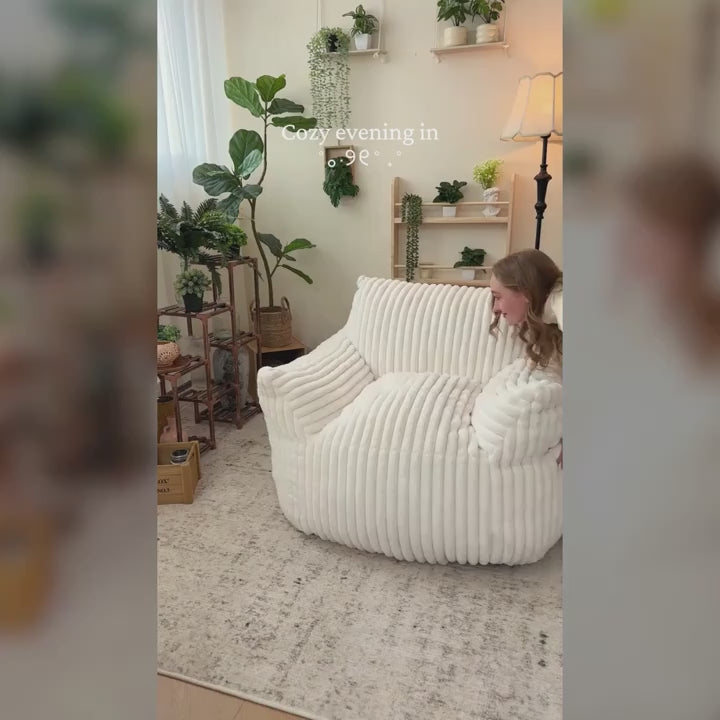 6" Oversize Plush Bean Bag Lazy Sofa Chair Lounge 