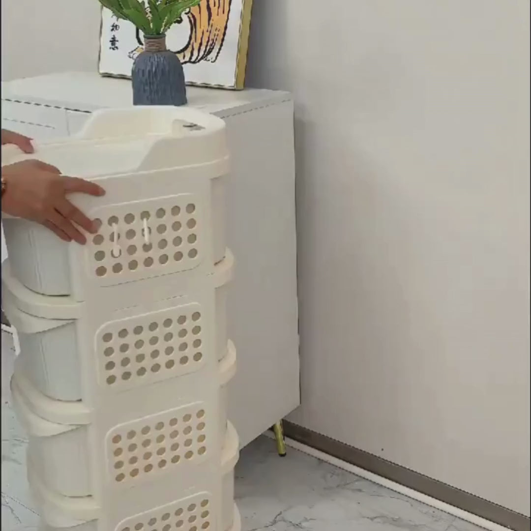 Multi-Tier Rolling Storage Organizer Cart with Drawers